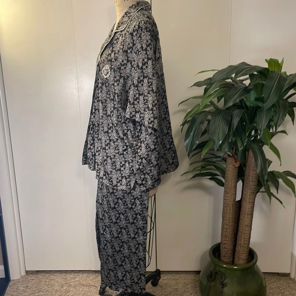 Chaps paisley black and white pajama short sleeve set - Picture 4 of 7